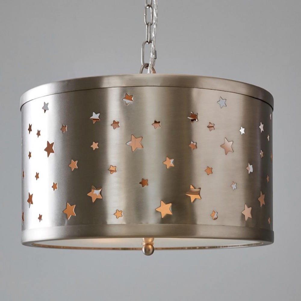 Pottery Barn Star Light Pendant Iron Glass Nursery Ceiling Light Kids Room - Picture 3 of 17